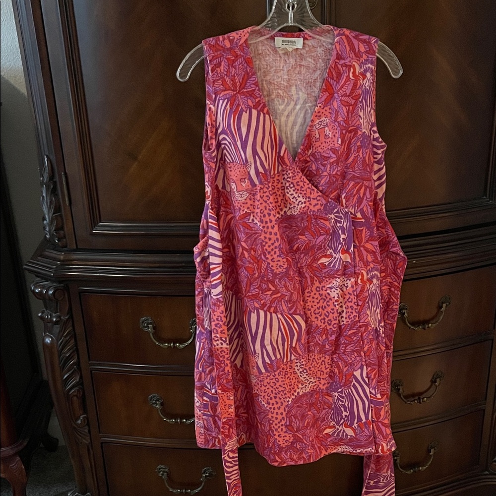 Sonia Rykiel Pink and Red Patterned Dress